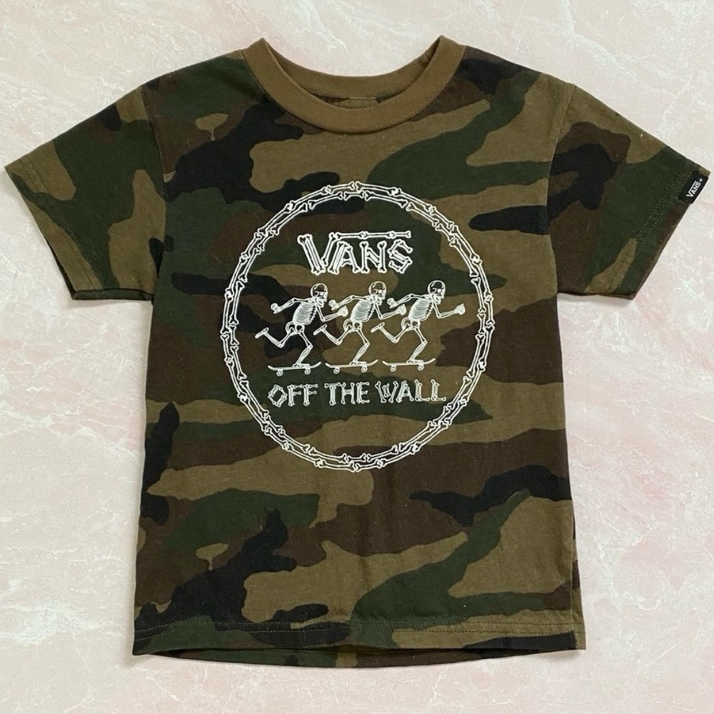 Vans Kids Green Camouflage Tee